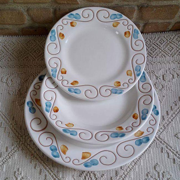 Servizio di Piatti Tradizionali Azzurro/Giallo Ø 28cm