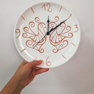 Orologio Tondo "Pavoncella" Bianco cm.25