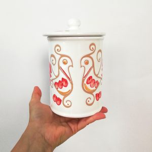 Barattolo con tappo "Pavoncella Tradizionale" Rosso h.18
