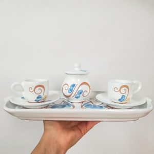 Servizio da caffè grande per 2 Pavoncella Azzurra