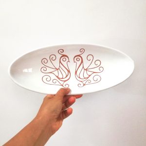 Vassoio Ovale Tradizionale Bianco 33x15x4h.