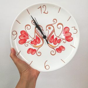 Orologio Tondo "Pavoncella Tradizionale" Rosso 25 cm