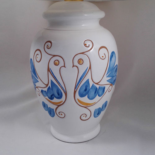 Lampada Pavoncella Tradizionale Azzurra e Gialla cm.30 - immagine 2