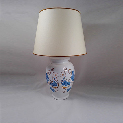 Lampada Pavoncella Tradizionale Azzurra e Gialla cm.30