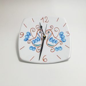 Orologio Quadrato "Pavoncella tradizionale" Blu cm. 20x20